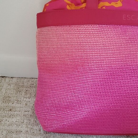 Escada | Tropical Punch Woven Beach Tote - Picture 3 of 7